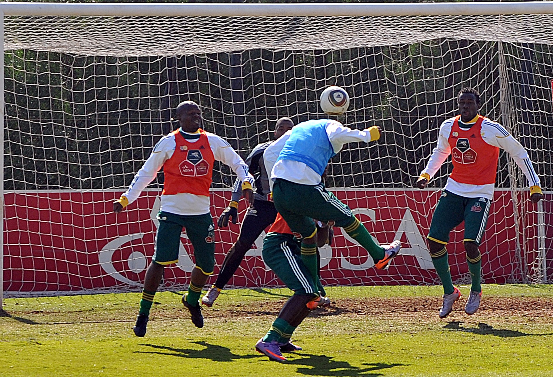 The South Africa national team trains ahead of the 2010 World Cup