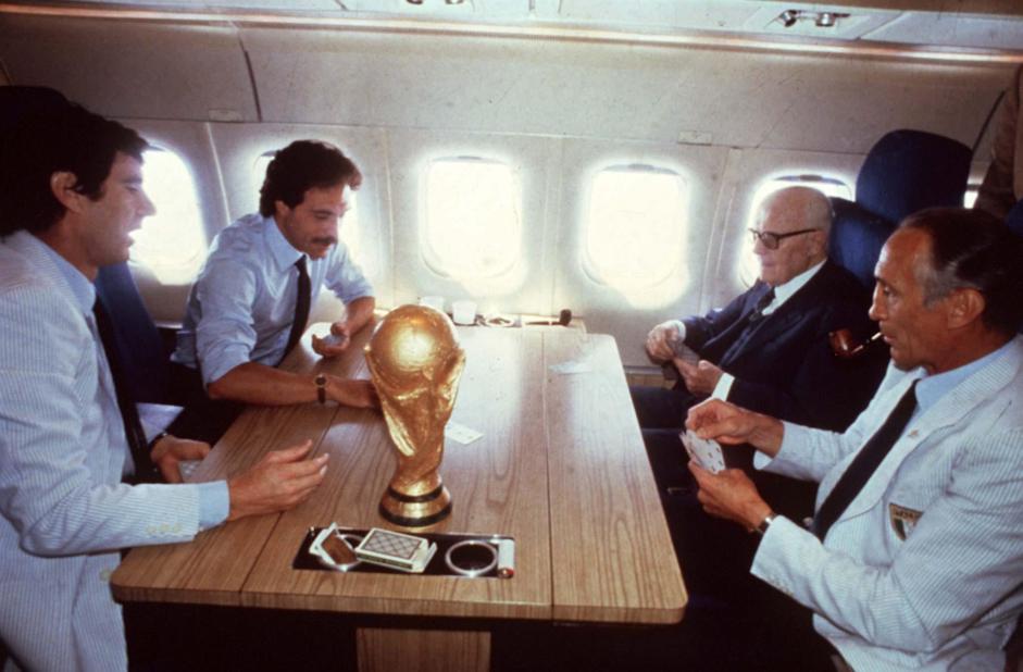 Dino Zoff, Italy's captain, celebrates the 1982 World Cup title