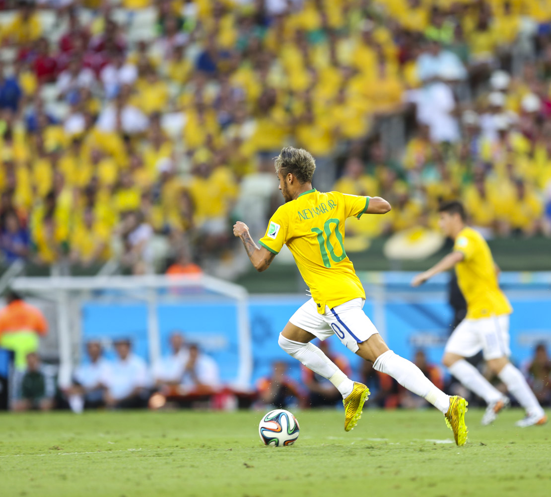 Brazil and Colombia in the 2014 World Cup quarter-final