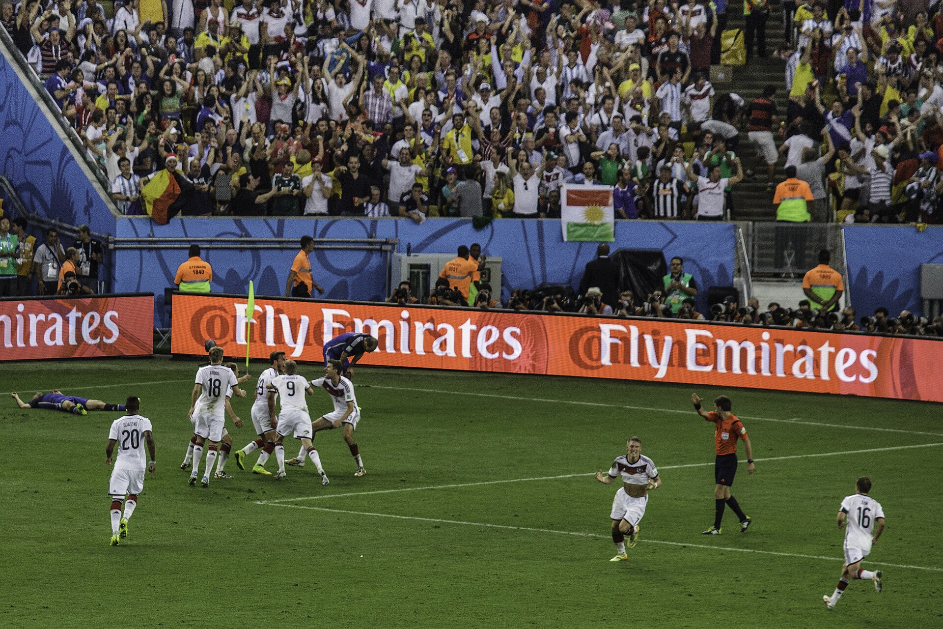 Mario Götze celebrates his goal in the 2014 World Cup final