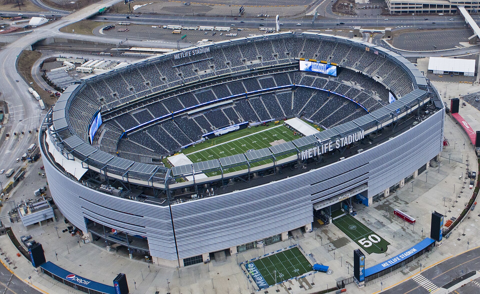 Aerial view of MetLife Stadium, venue of the 2026 World Cup final